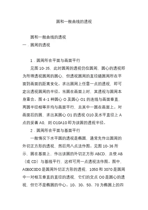 圆和一般曲线的透视
