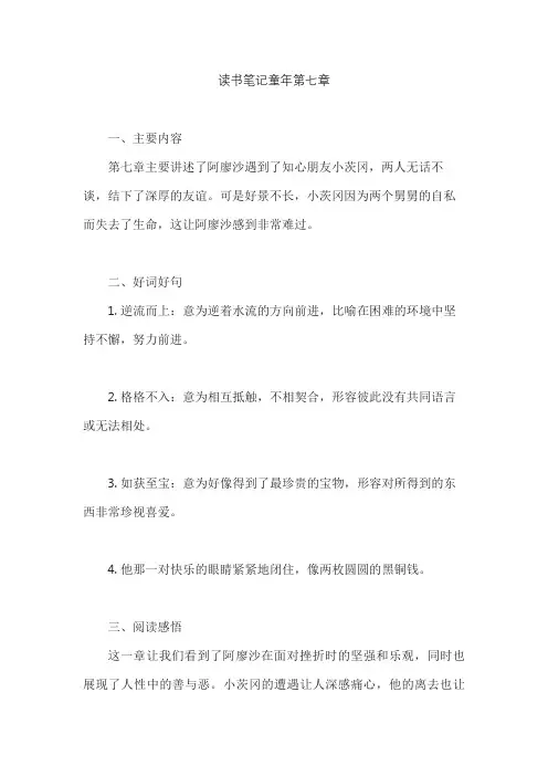 读书笔记童年第七章