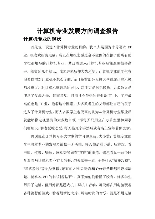 计算机调查报告