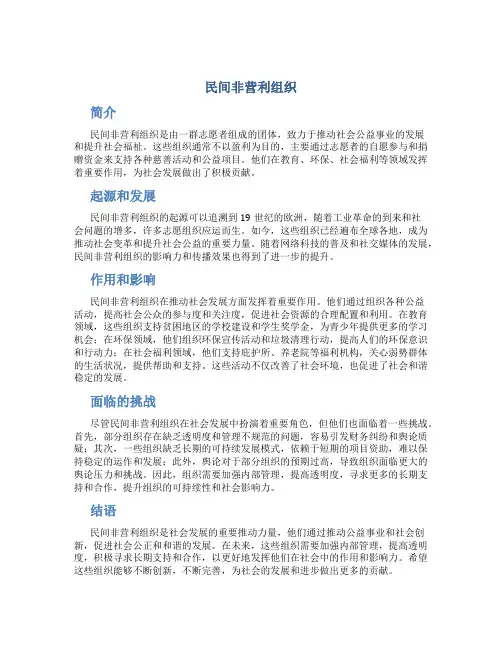 民间非营利组织