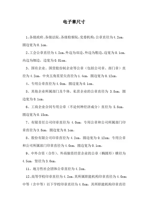 电子章尺寸