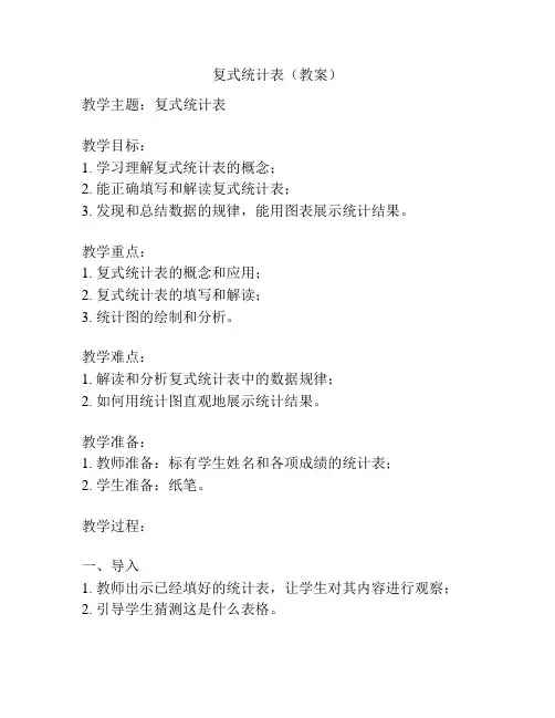 复式统计表(教案)