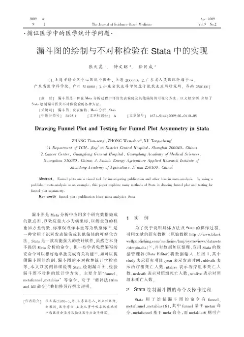 漏斗图的绘制与不对称检验在Stata中的实现
