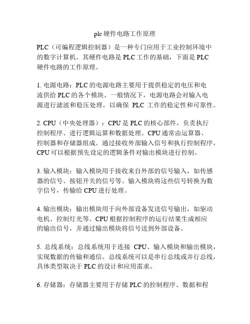 plc硬件电路工作原理