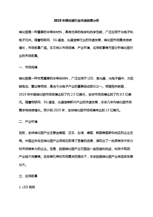 2023年磷化铟行业市场前景分析