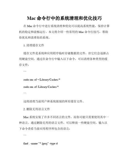 Mac命令行中的系统清理和优化技巧