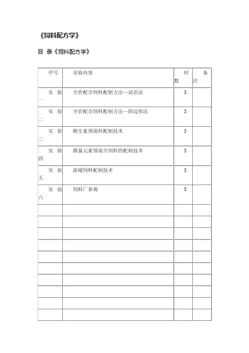 《饲料配方学》