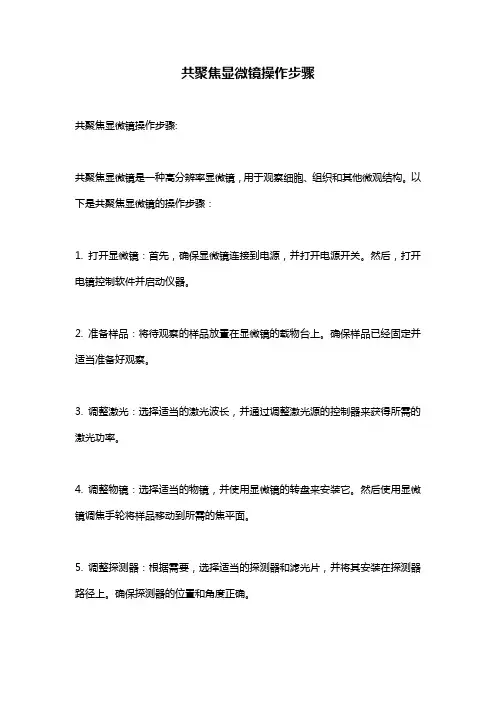 共聚焦显微镜操作步骤