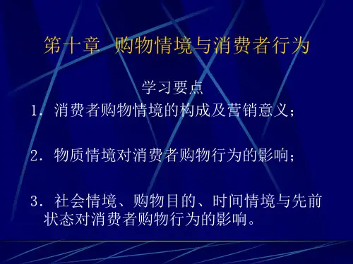 《消费者行为学》 笫十章  购物情境与消费者行为