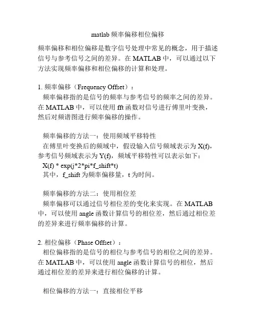 matlab频率偏移相位偏移