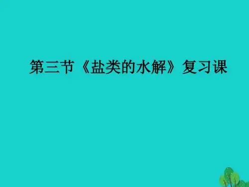 高中化学3.3盐类的水解课件2新人教版选修四