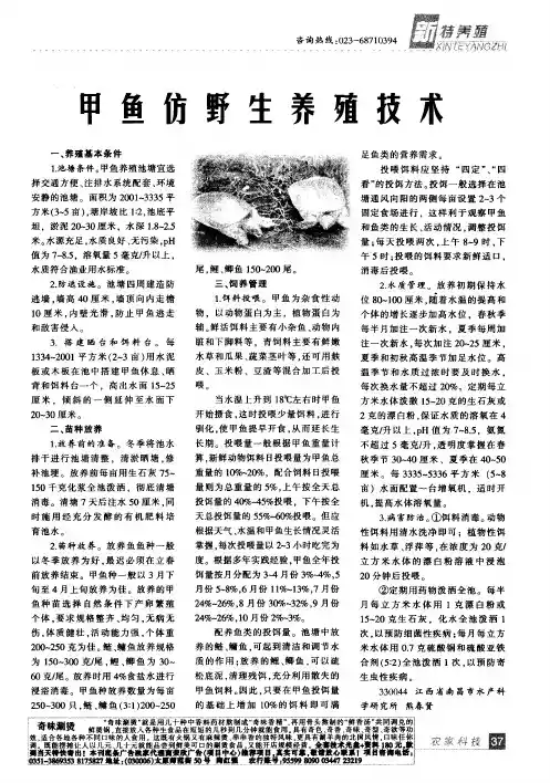 甲鱼仿野生养殖技术