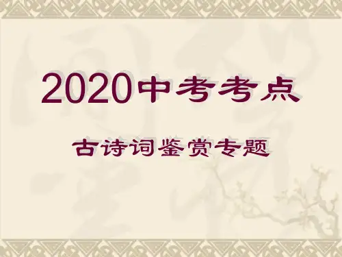 2020中考考点古诗词鉴赏专题(课件45张)