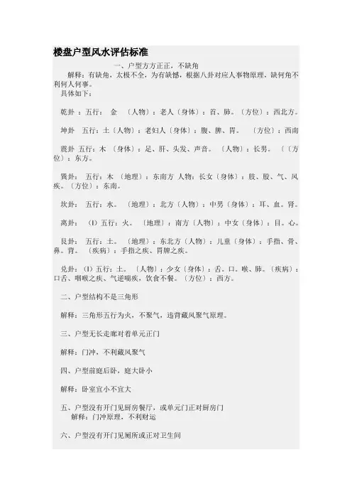 房地产 风水说辞