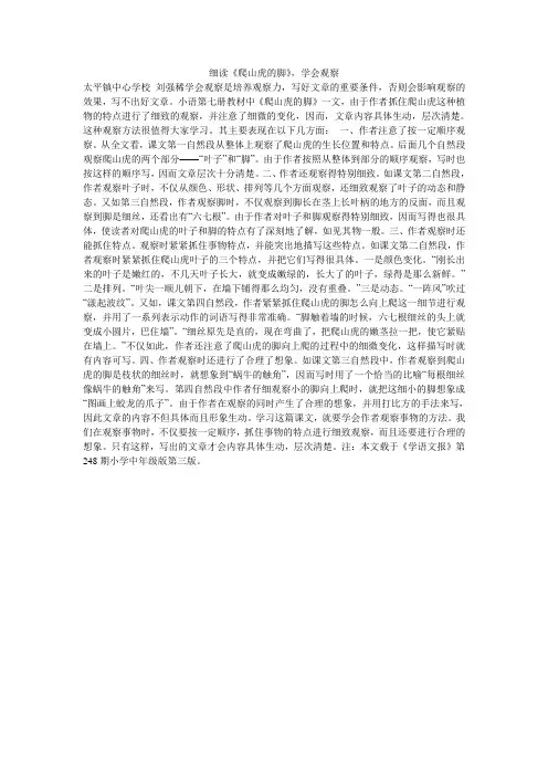细读《爬山虎的脚》,学会观察