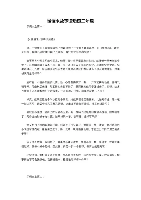 慢慢来故事读后感二年级