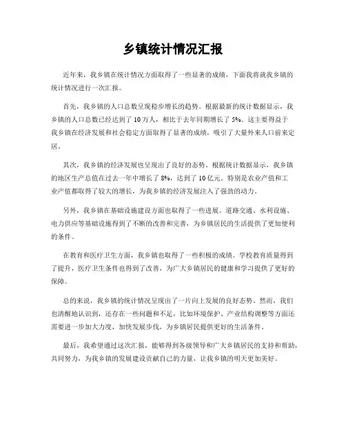 乡镇统计情况汇报