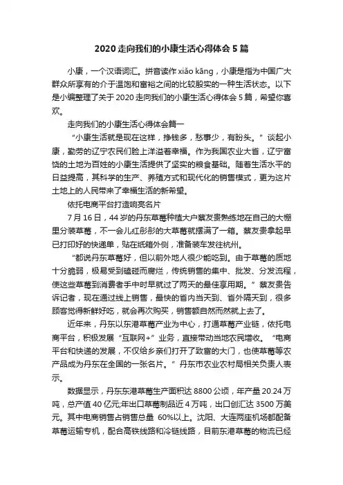 2020走向我们的小康生活心得体会5篇