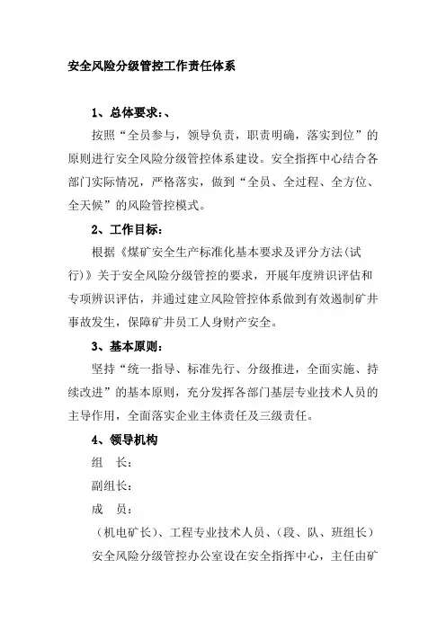 安全风险分级管控工作责任体系