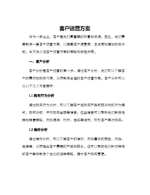 客户运营方案