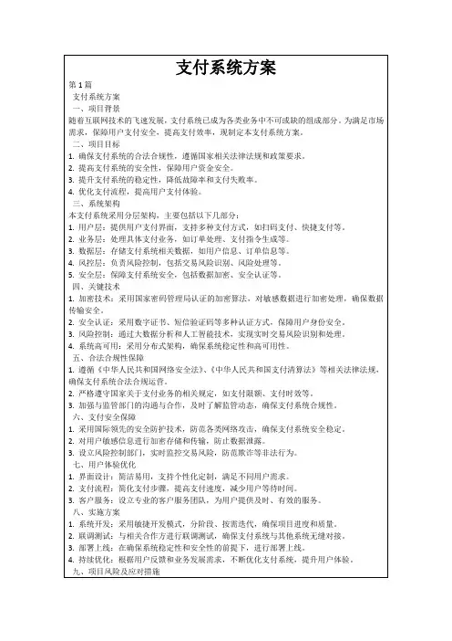 支付系统方案
