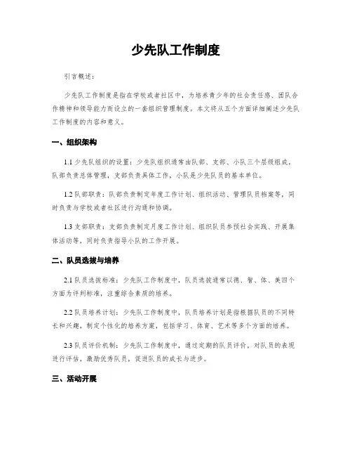 少先队工作制度