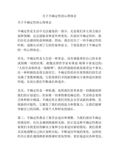 关于不确定性的心得体会