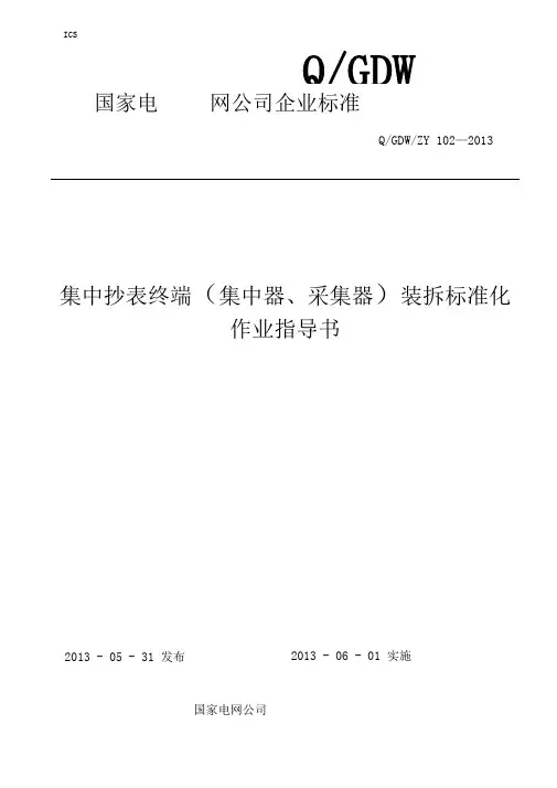 20集中抄表终端装拆及验收标准化作业指导书(修订)要点