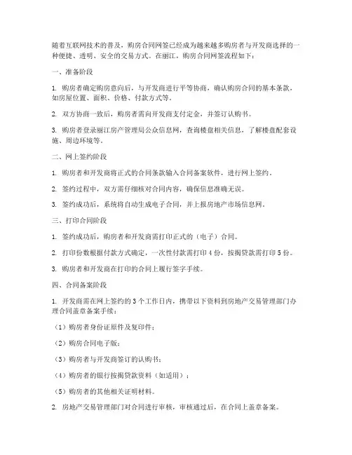丽江购房合同网签流程详解
