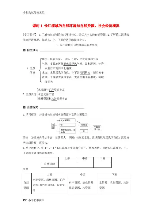 【配套K12】高中地理第四单元区域综合开发与可持续发展第一节流域综合开发与可持续发展__以长江流域为