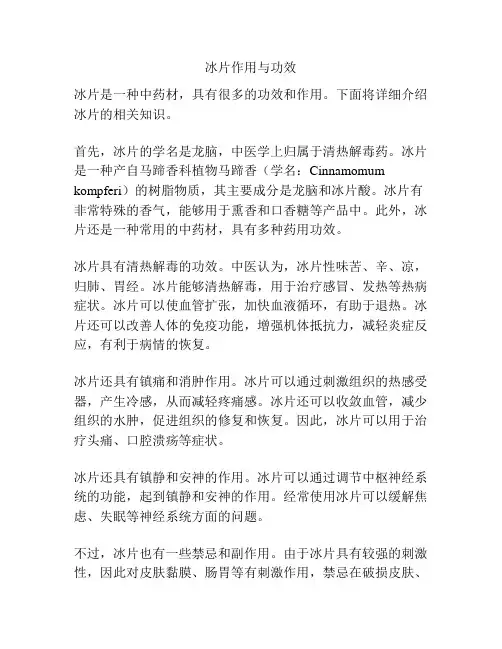 冰片作用与功效