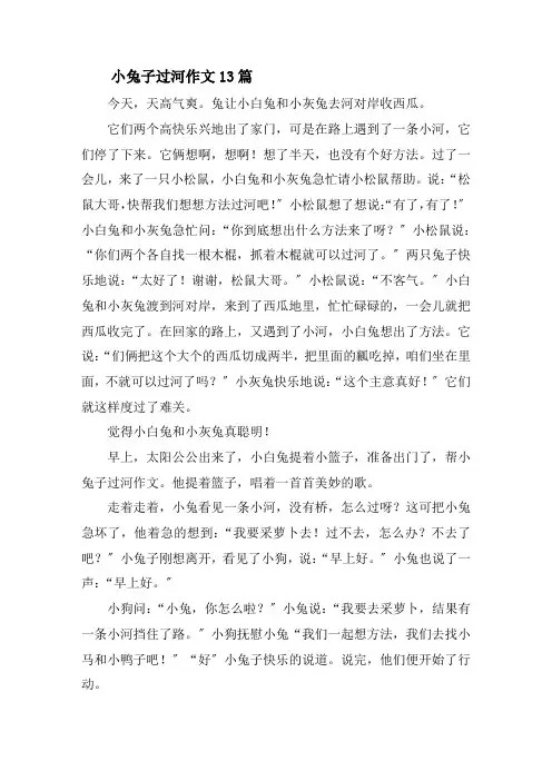 小兔子过河作文13篇精选