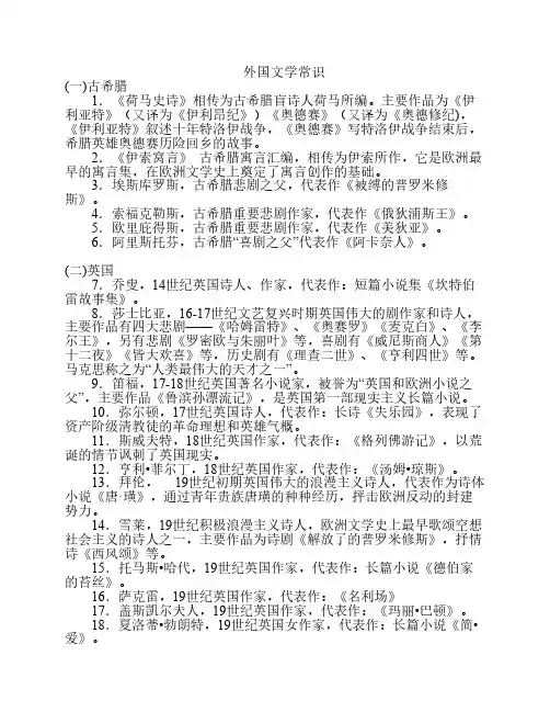 外国文学常识
