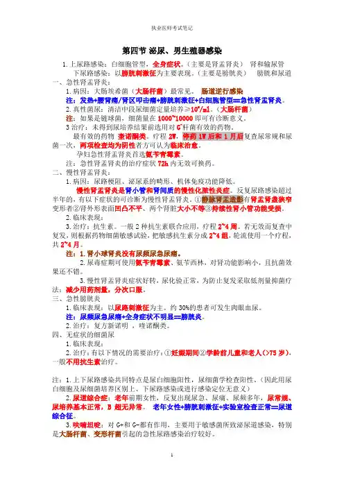 执业医师考试笔记-泌尿系统-02泌尿