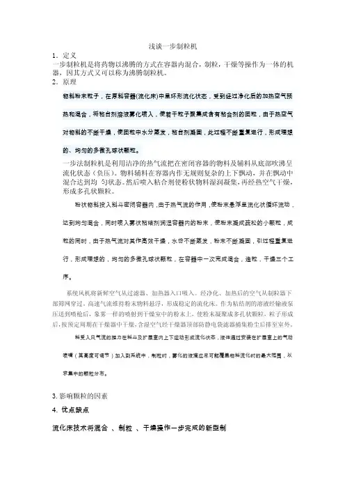 浅谈一步制粒机