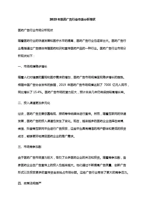2023年医药广告行业市场分析现状