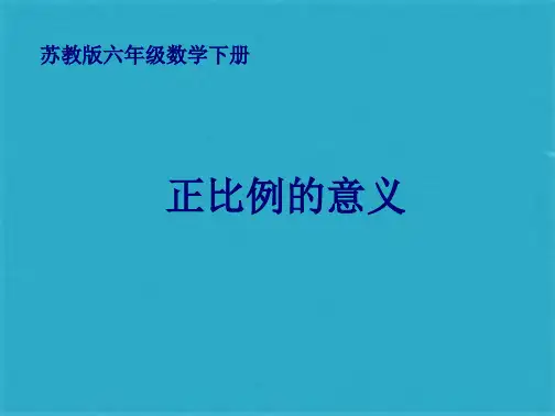 苏教版六年级数学下册课件正比例的意义(共23张PPT)