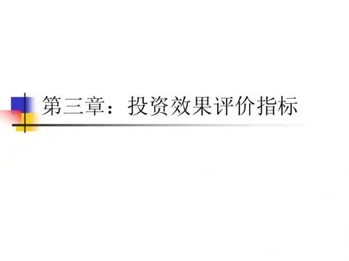 第三章：投资效果评价指标
