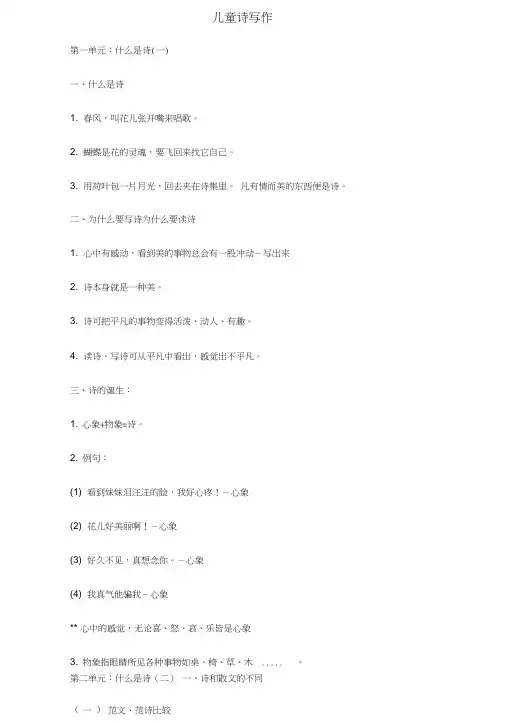 儿童诗写作