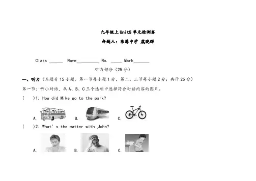 人教版新目标九年级英语第五单元测试题 (1)