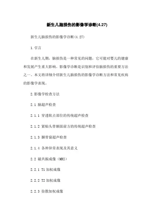新生儿脑损伤的影像学诊断(4.27)(2023版)