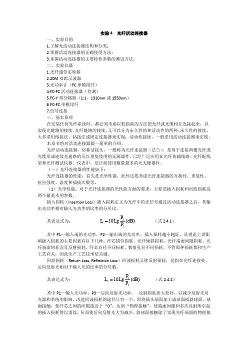 现代光纤通信第二章实验4