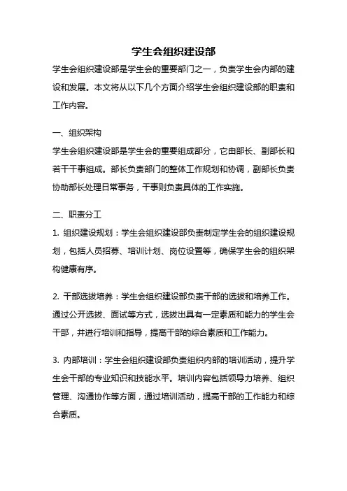 学生会组织建设部