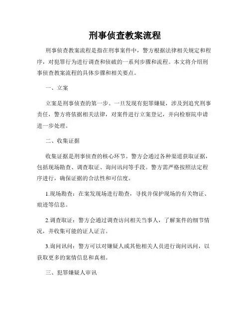 刑事侦查教案流程