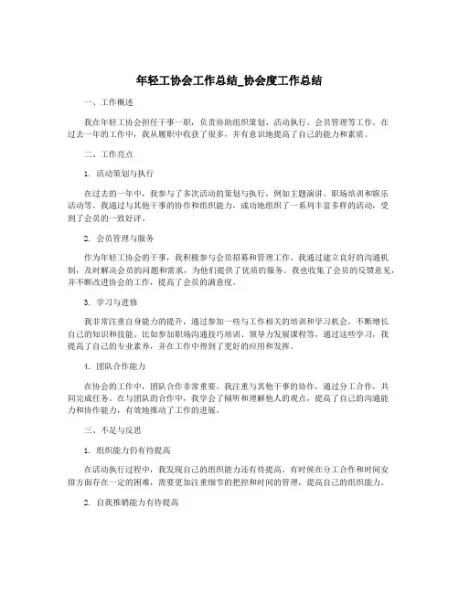 年轻工协会工作总结_协会度工作总结