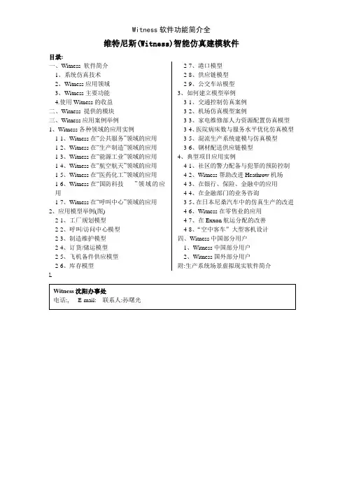 Witness软件功能简介全