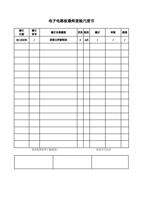 电子电路板最终检验标准书
