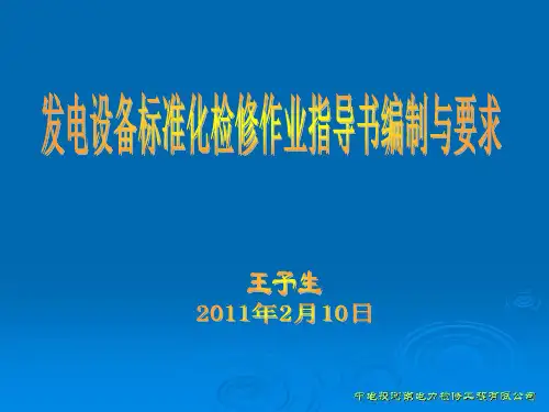 设备标准化检修作业指导书编制及要求 共47页