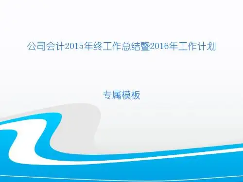 公司会计2015年终工作总结暨2016年工作计划(实用型)