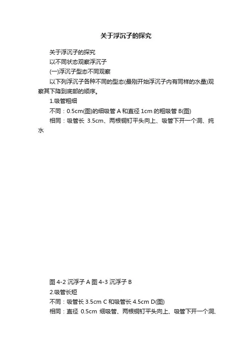 关于浮沉子的探究